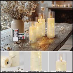 Set Of 12 Ivory LED Candles
