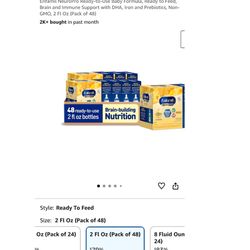 Mead Johnson Ready-to-Feed Formula (Stage 1) — 2 oz per bottle, 48 bottles per case.