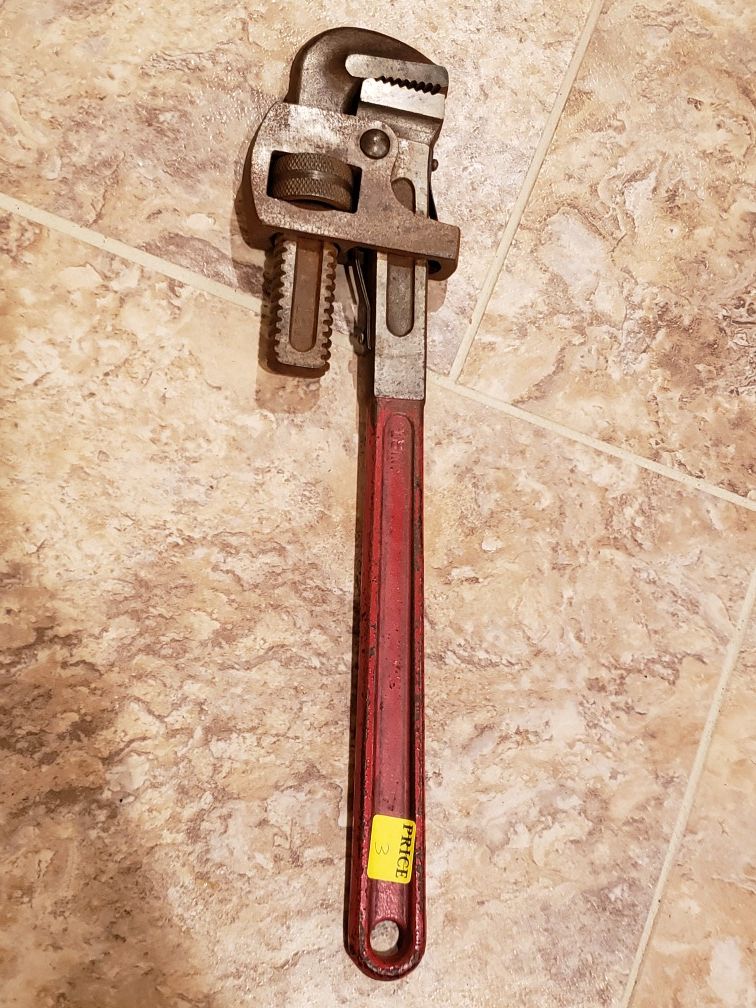P & C 1818 Vintage old antique Pipe Wrench, Steel 18J, MFG. USA Drop Forged Steel 18 inch