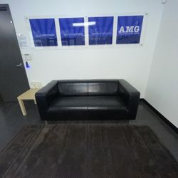 Ikea Klippan Black Pleather Sofa