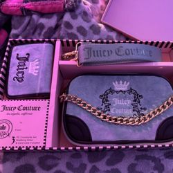 Juicy Couture Blue 3 PC Purse & Wallet Set