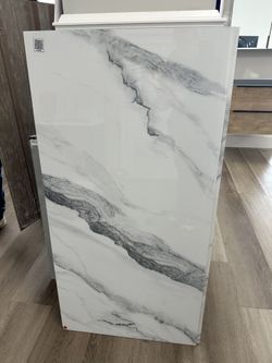 Glossy White and Grey Porcelain Panel