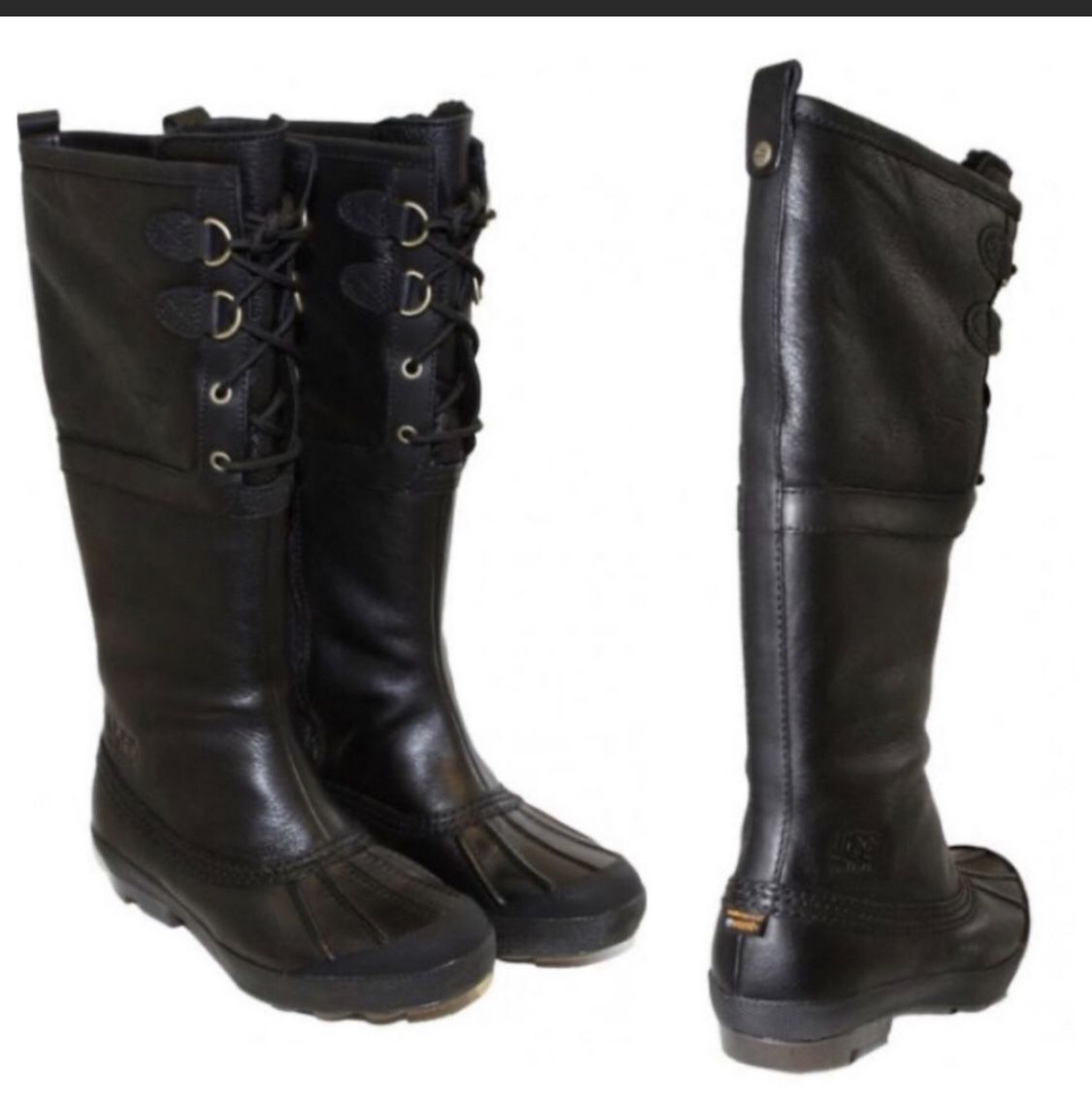 Ugg Becloud Waterproof Black Tall Boots 8