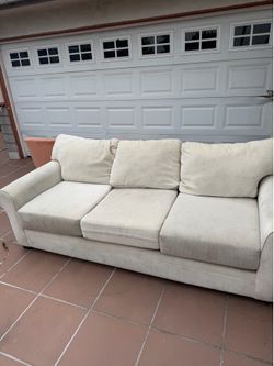 Living spaces cream couch with removable/ washable covers