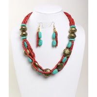 Turquoise & Red Jewelry Set