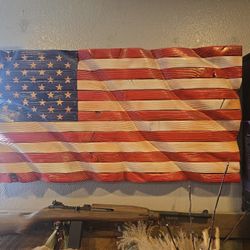 CUSTOM MADE WOODEN AMERICAN FLAGS. MADE WITH 2X4 HAND CARVED AND STAINED. READY FOR PU OR DELIVERY IN 2 DAYS  