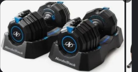 Nordictrack Adjustable Dumbells. 55lbs ×2