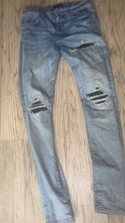 Blue jeans black patches amiris