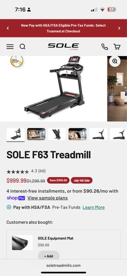 Sole F63 treadmill