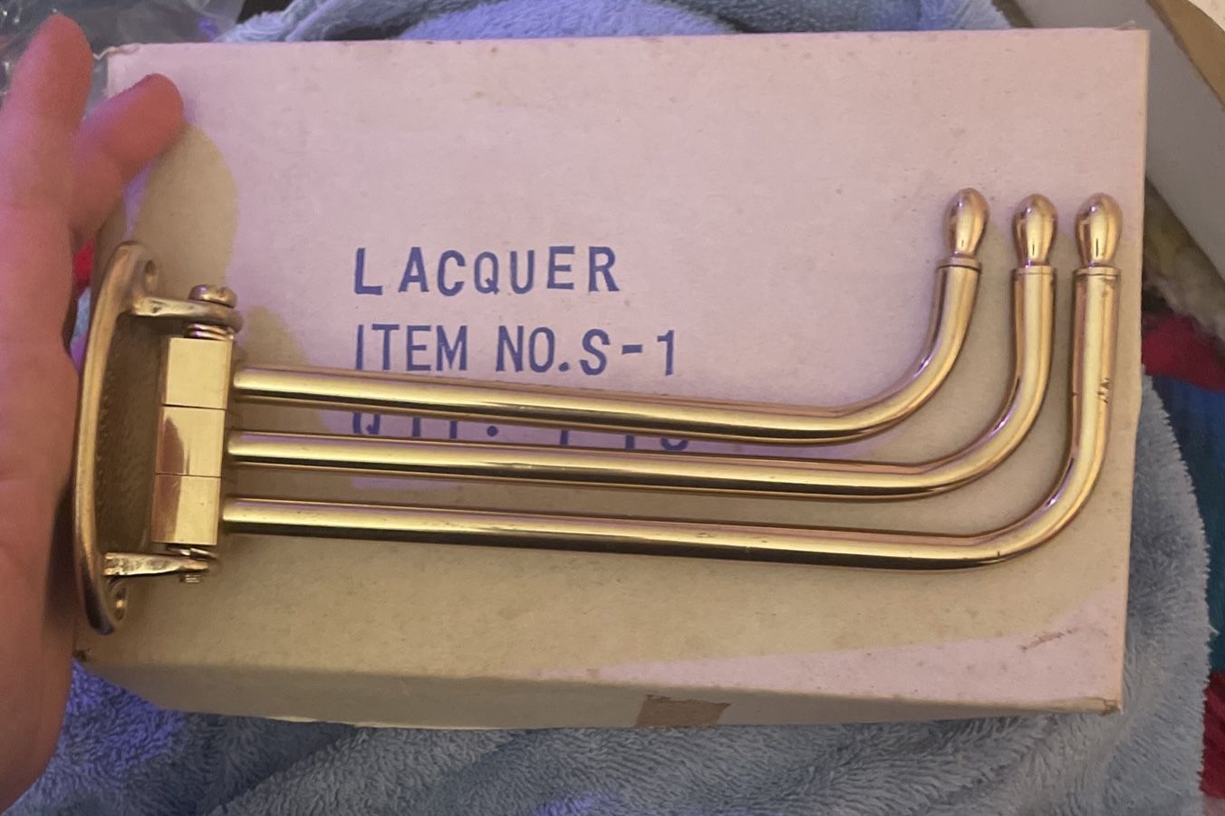 Brass Antique Wall Mounted 3 Tier Swivel Towel Coat Clothes Hanger Rack