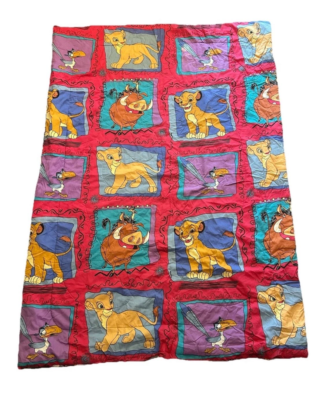 Disney Lion King Twin Comforter Blanket Sheet Reversible Complete Vintage 90s