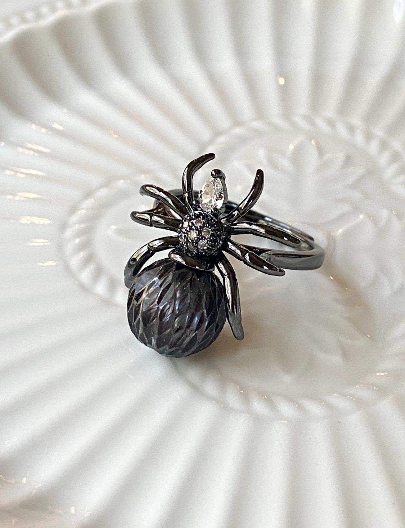 Laser Cut TAHITIAN Sea Pearl Adjustable Spider Ring