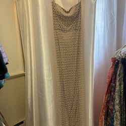B Darlin Light Pink Formal Dress With Pearl And Rhinestone Accents