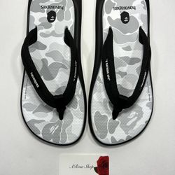 Bape x Havaianas Steel Grey Tradi ZORI Sandals Size: 8 M