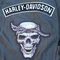 Mens Motorcycle Black Leather Vest