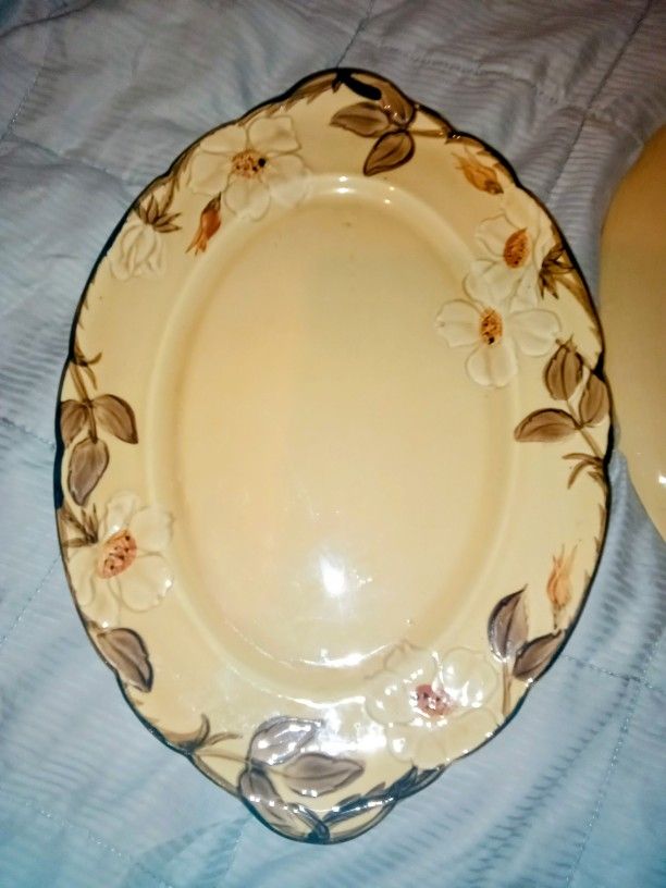 Vintage Franciscan Earthenware Serving Platters "Royal Cafe" Line