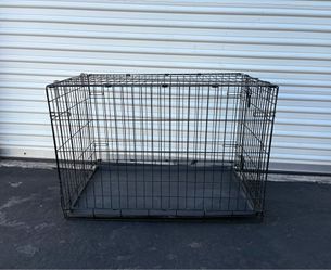 36” Wire Dog Crate, Leak-Proof Tray, Metal, Foldable, Durable, Black, with Durable and Water-Resistant Crate Mat, Black #1