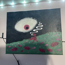 Smoking in a Field Painting 