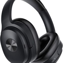 Hybrid Active Noise Cancelling Headphones, Wireless Over Ear Bluetooth Headphones, Hi-Fi Audio, Deep Bass, Memory Foam Earpads, 30H Playtime, Clear Ca