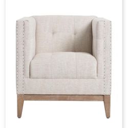 Price Drop!! Taupe Tufted Nailhead Myles Armchair