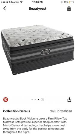 "BEAUTYREST BLACK" Queen size vivianne luxury firm pillowtop