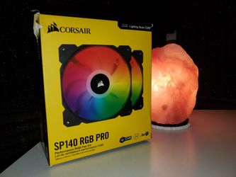 Corsair iCUE SP140 RGB Pro Performance 140mm Dual Fan Kit with Lighting Node Core.
