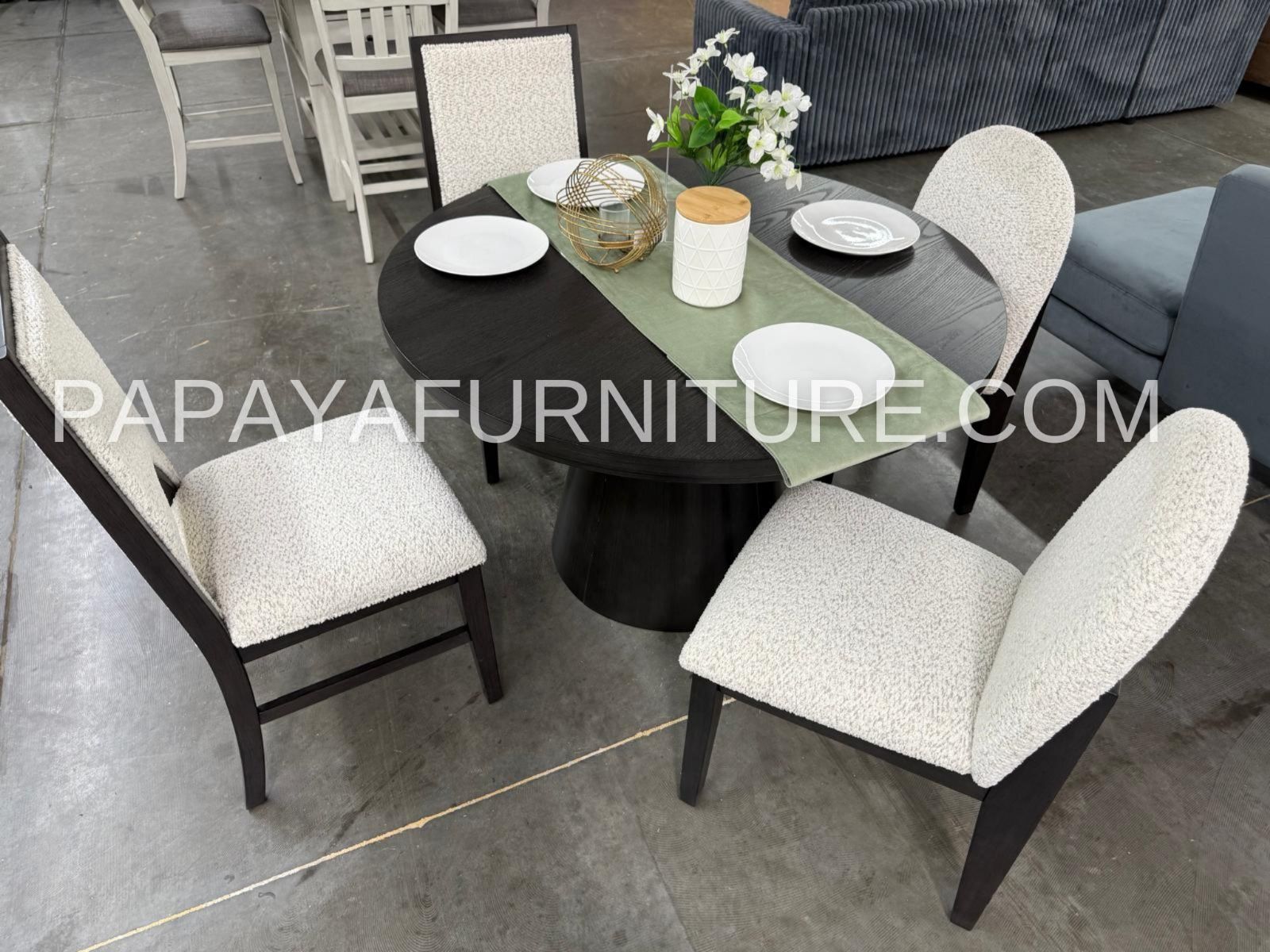 New! Modern Round Dining Set, Table And Chairs, Dinette Set, Dining Room Set, Round Table, Espresso Dining Set, Black Dining Set,Kitchen Table, Chairs