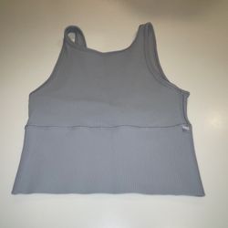 Lululemon Gray Ribbed Cropped Tank Top - Women's Small