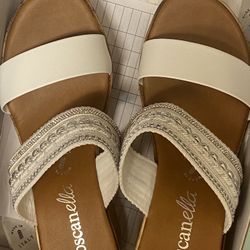 White Wedge Sandals 