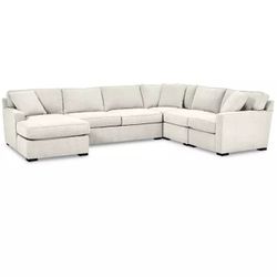 White Sectional Sofa With Ottoman