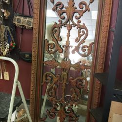 Vintage Ornate Metal Mirror