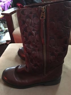 Coach leather brown boots
