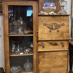Antique Secretary Desk Cabinet 