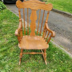 Wood Rocking Chair & Antique Side Chair 