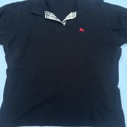 Burberry Check Pattern Black Polo 