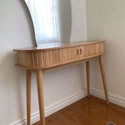 Earthy Nature Decor Vanity Table/Desk/Console with Storage 