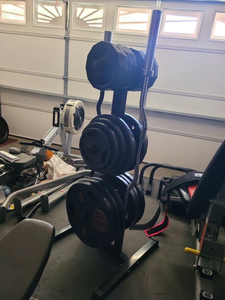 Olympic Weight RACK ONLY for $70 Firm (Walnut 91789)