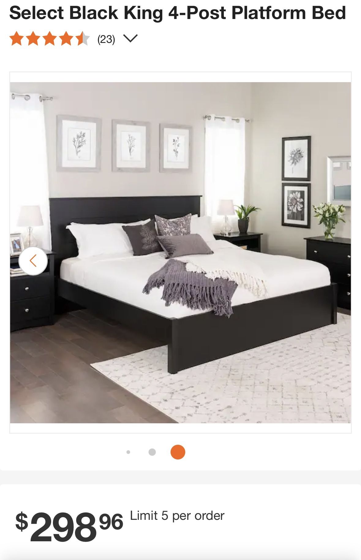 King Size Bed Frame - Black