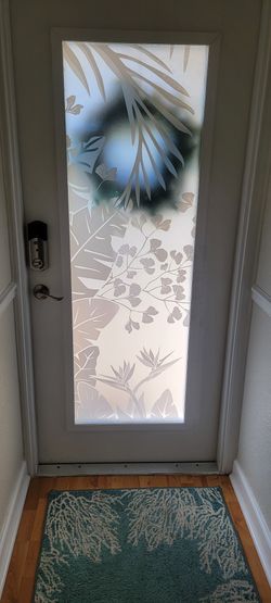 Tropical Etched Door/window Cling (No Door)