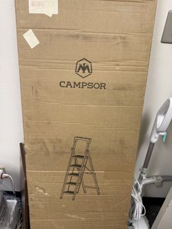 5 Step Ladder – Pink Folding Step Ladder with Handrail, Wide Anti-Slip Steps – Brand New