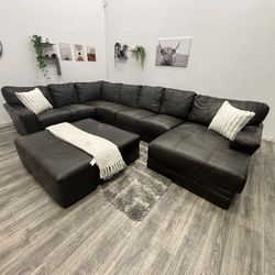 Black Sectional Couch - Free Delivery 🚛