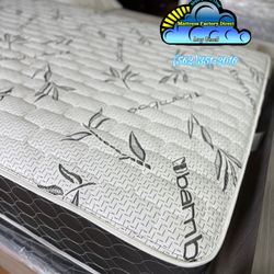 Black Bamboo Queen Mattress And Box Set New Cama 