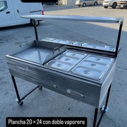 24x20 Inch Flat Grill 6 Treys & Overhead & Salsa Bar 