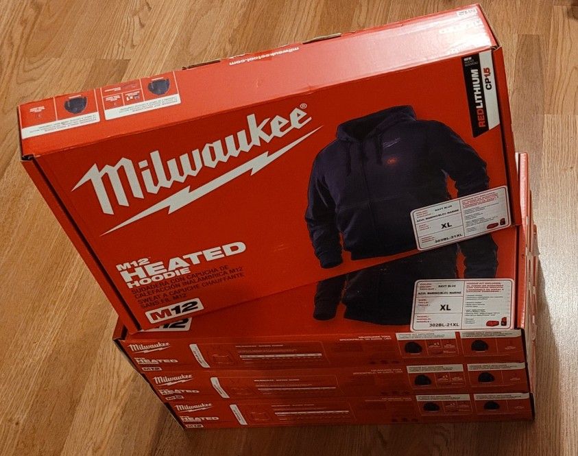 New Milwaukee M12 Navy Blue XL Heated Hoodie Kit $130 Each Firm