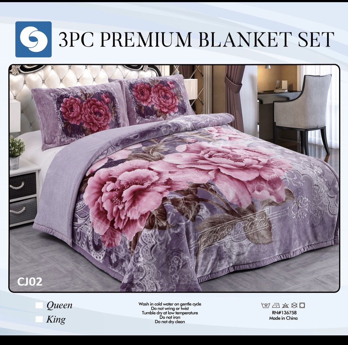 3 pc premium Borrego Blanket