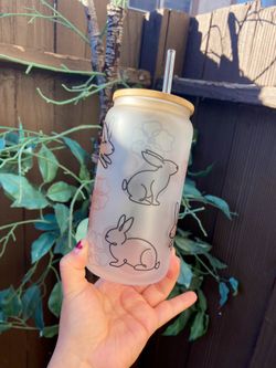 Easter Cups, 16oz Easter Glass Cans, 24oz Starbucks Cold Cup, Holiday Gifts, Eater,m