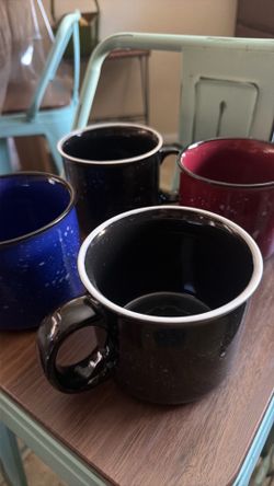 4 piece colorful mugs
