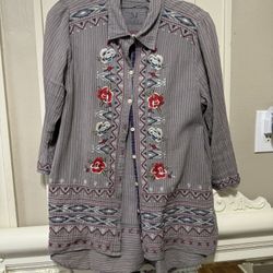 Beautiful Johnny Was Blouse Ladies Size Medium 