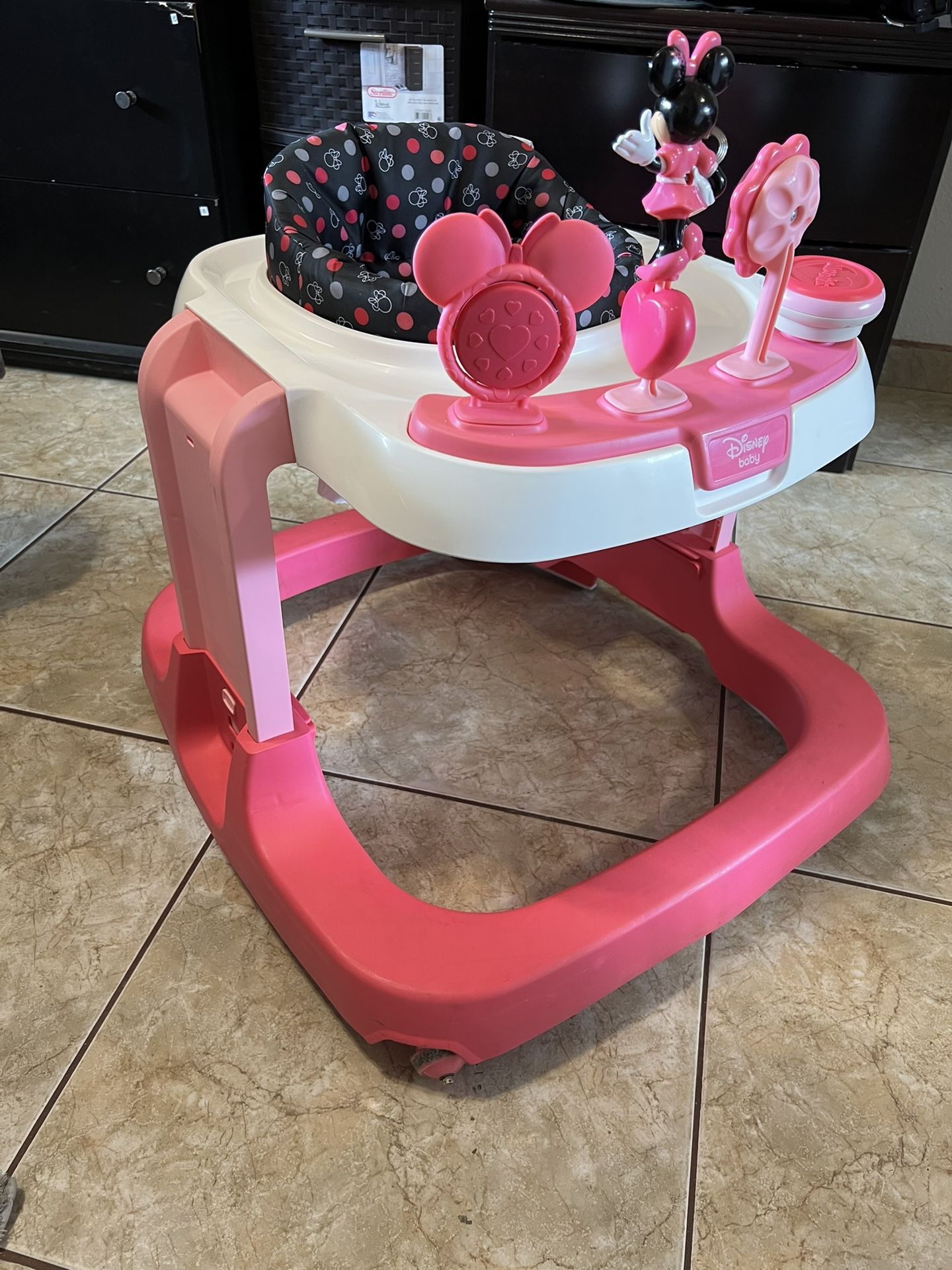 Pink Minnie Mouse Baby Walker