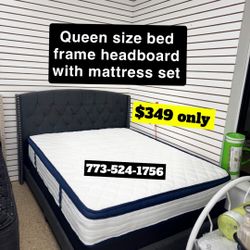 Queen Size Package Deal Headboard Frame With Mattress Set $349 Only 